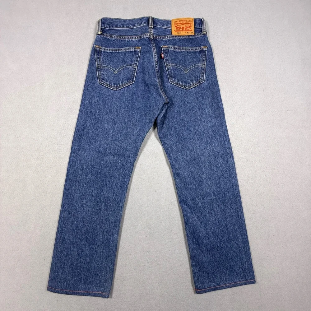 Levis Regular Fit Straight Leg Jeans Blue Denim Medium Wash Mens 30x29
